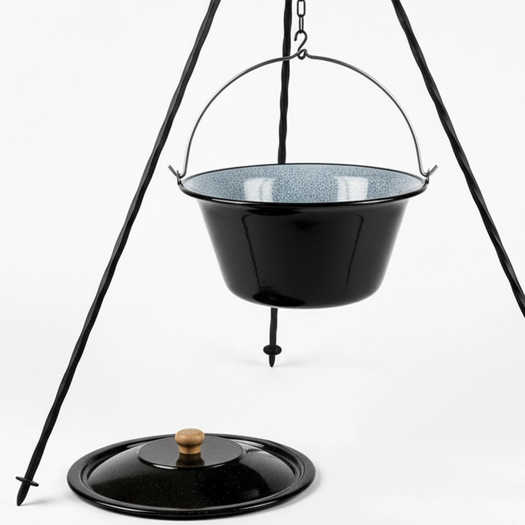 Smaltovaný kotlík 14l Profi s trojnožkou set